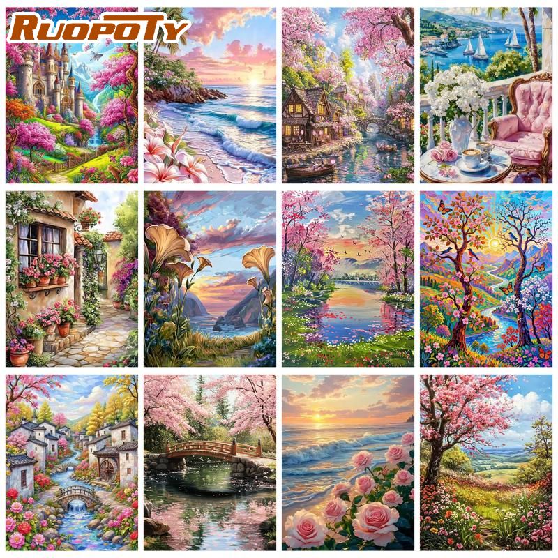 Art Craft Easy Ideas - لوحة رسم بالأرقام من رووبوتي لمشهد