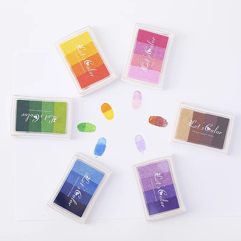 Stamping Ink Pad - 1 قطعة 4 ألوان Inkpad الحبر
