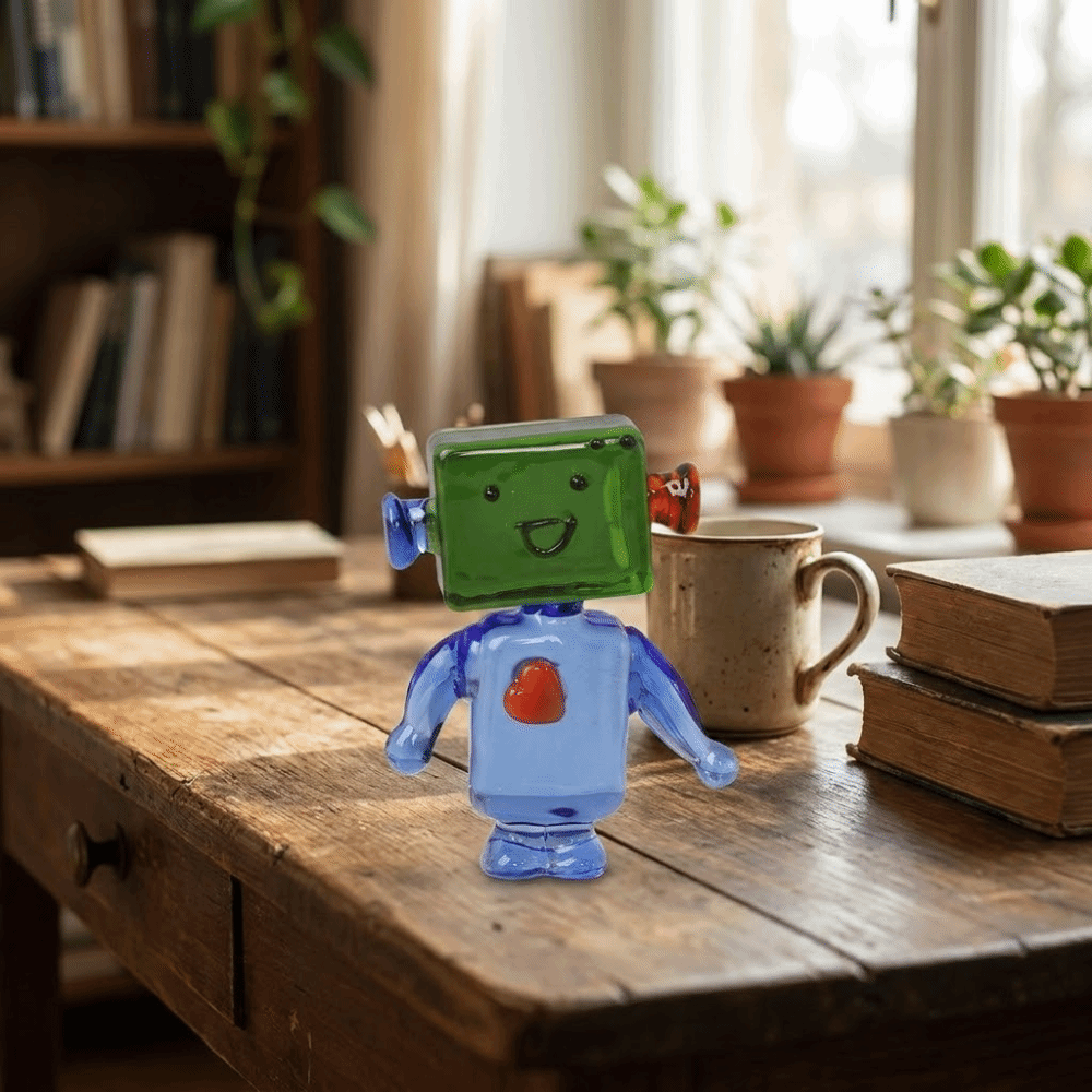 Art Craft Robot - ديكورات بونساي صغيرة، تماثيل روبوت ملونة