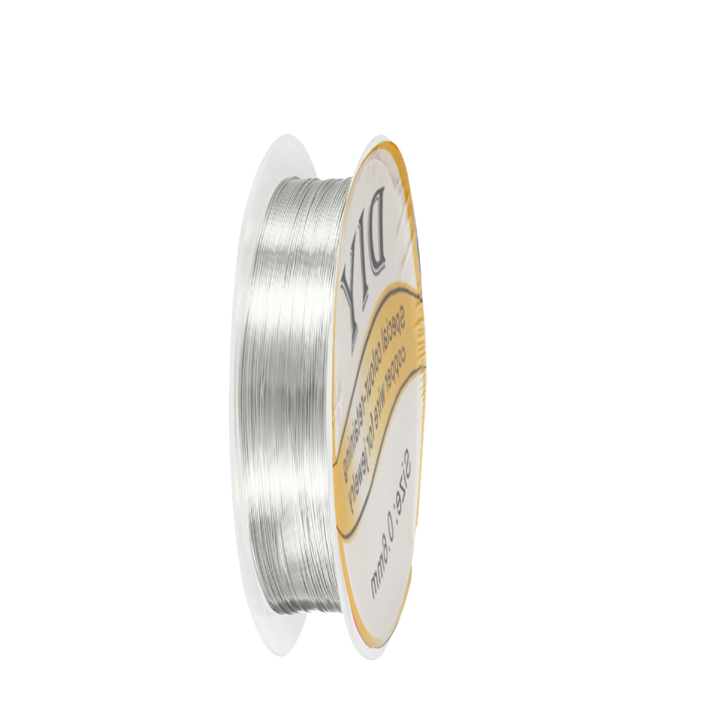 Art Craft Wire - 1 لفة الفضة الأسلاك النحاسية 0.3/0.4/0.5/0.6/0.8
