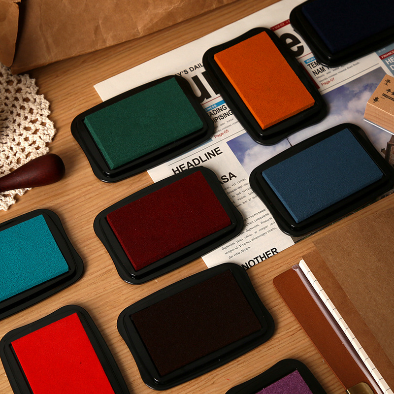 Stamping Ink Pad - 12 لون خمر بلون كبير الحجم