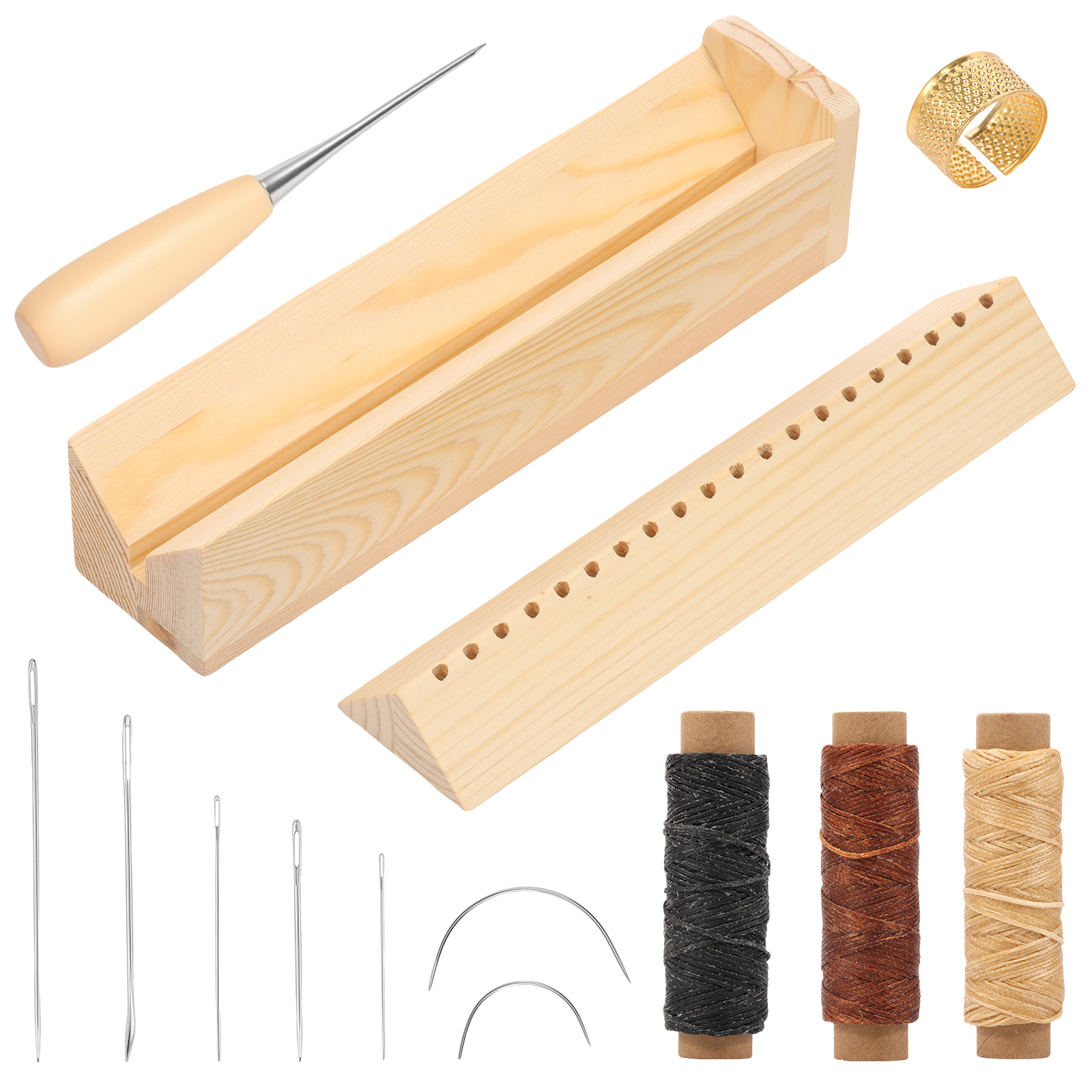 Bookbinding Supply Kit - حامل تثقيب خشبي لتجليد الكتب مع