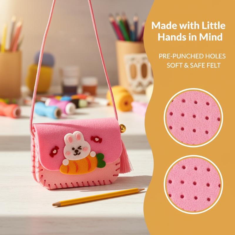 Art Craft Kindergarten - طقم صنع حقائب من اللباد للأطفال،