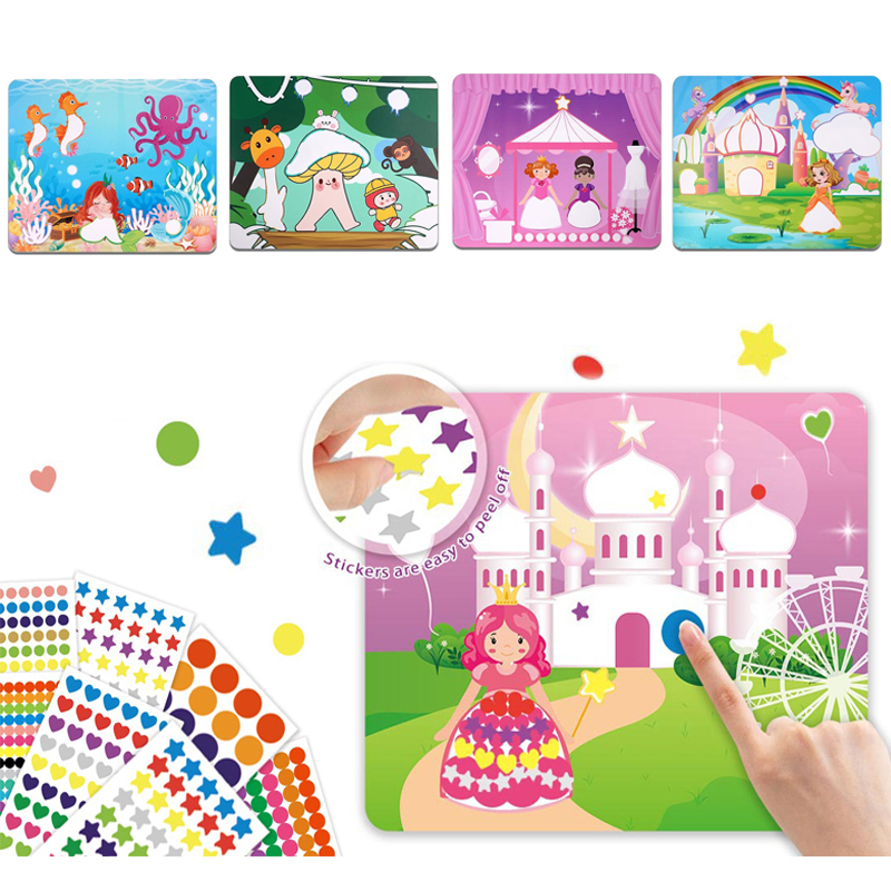 Art Craft Activities For Preschoolers - يونيكورنس والأميرات ملصق نقطة ، أنشطة