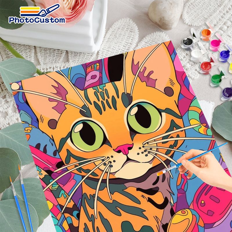 لوحة قطة زنجبيل من فوتو كاستوم - مراجعة Art Craft Easy Ideas وسعره