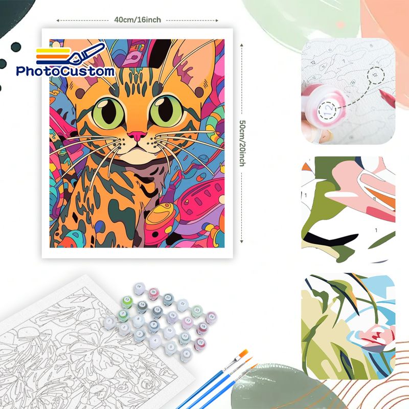 لوحة قطة زنجبيل من فوتو كاستوم - مراجعة Art Craft Easy Ideas وسعره
