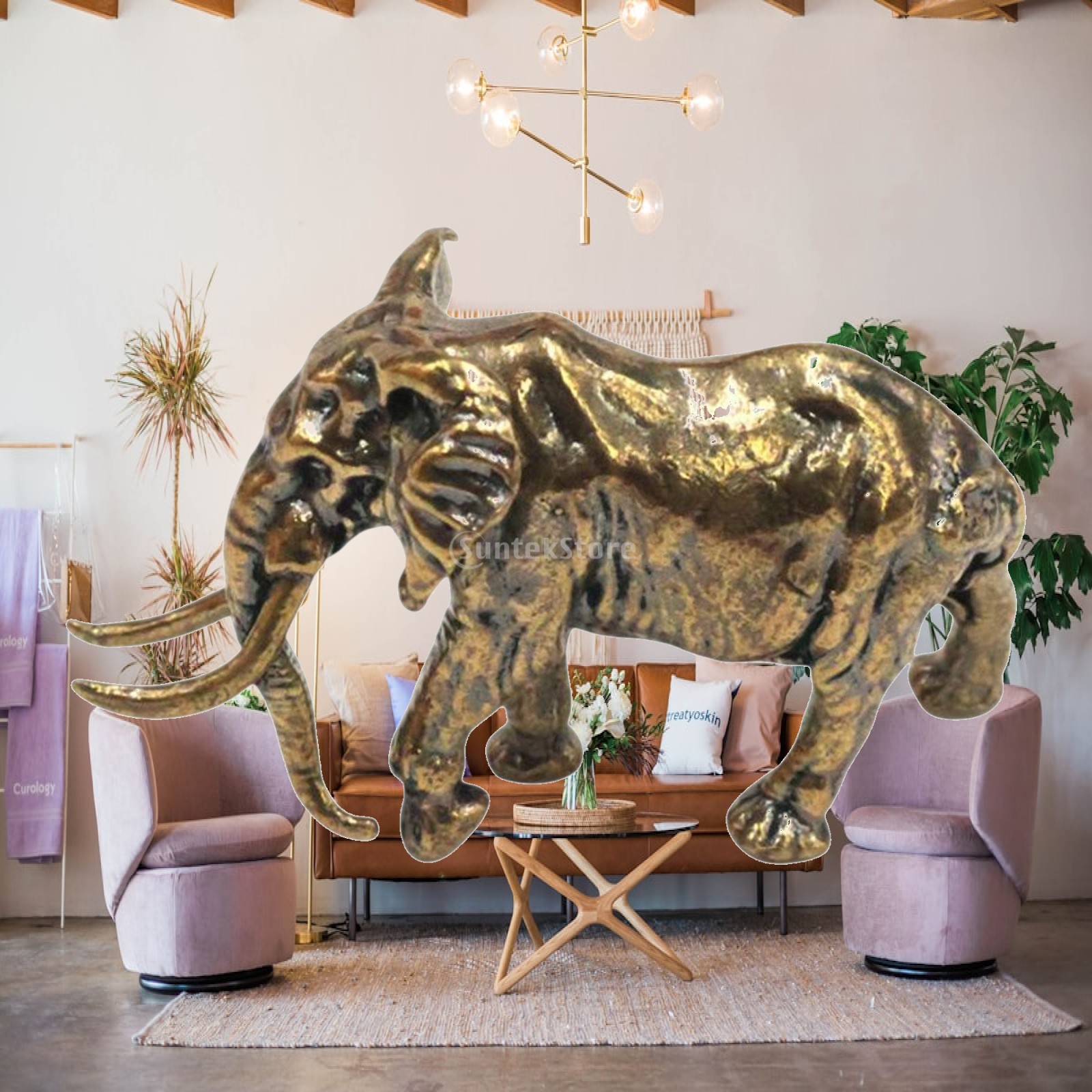 تمثال فيل نحاسي منحوت يدويًا ك - مراجعة Art Craft Hotel وسعره