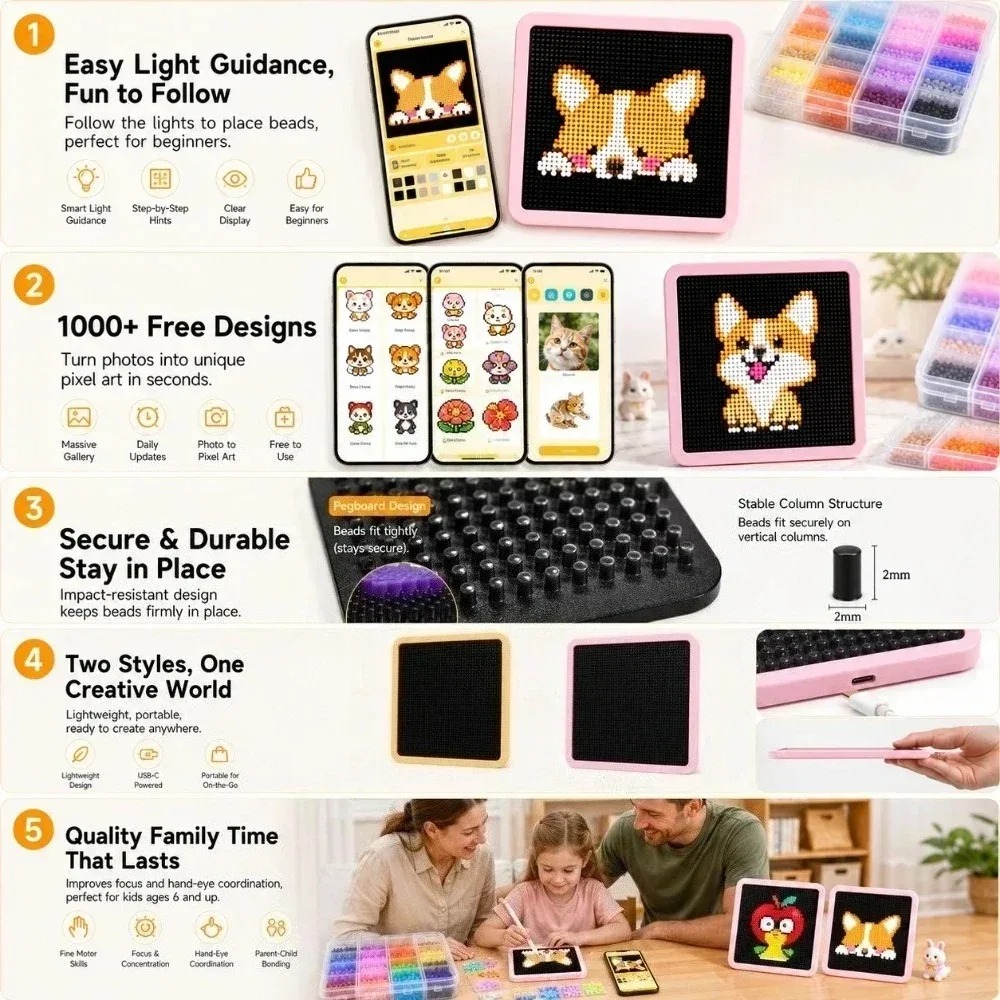 لوحة إضاءة LED بيكسل قابلة للت - مراجعة Art Craft App وسعره